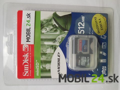 Pamäťova karta Mini SD 512 MB