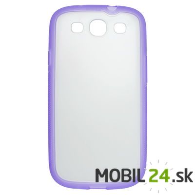 Gumené puzdro Samsung Galaxy S3 s fialovým rámom
