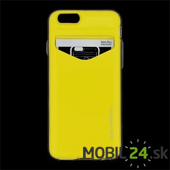 Puzdro iPhone 6/6S slim na kartu/vizitku žlté