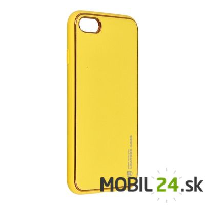 Puzdro iPhone 7/ iPhone 8/ iPhone SE žlté kožené