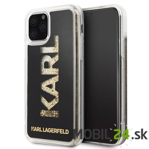 Puzdro Karl Lagerfeld iPhone 11 pro Signature Liquid Glitter zlaté