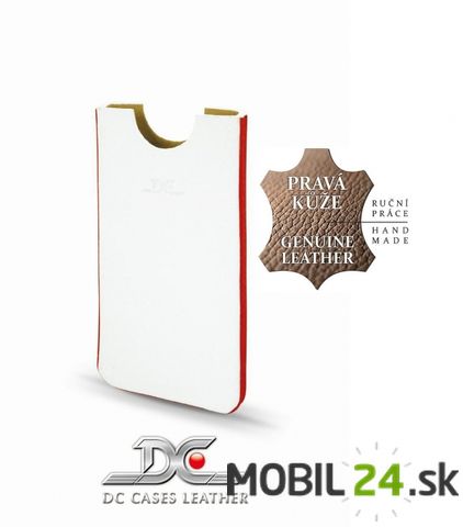 Puzdro na iPhone 4/4s kožené DC BOX Guti bielo-červené