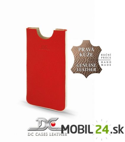 Puzdro na iPhone 4/4s kožené DC BOX Guti červeno-biele