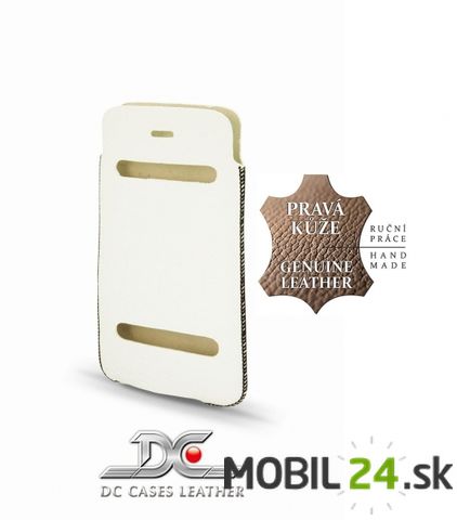 Puzdro na iPhone 4/4s kožené DC CASUAL Montone biele
