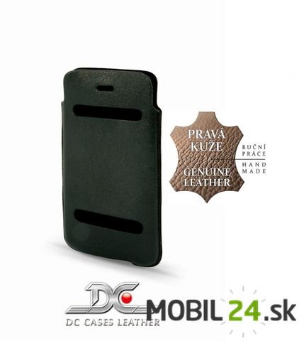 Puzdro na iPhone 5/5s/SE kožené DC CASUAL Montone čierne