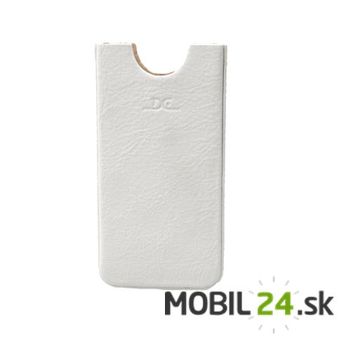 Púzdro kožené DC iPhone 5/5s/SE Montone biele