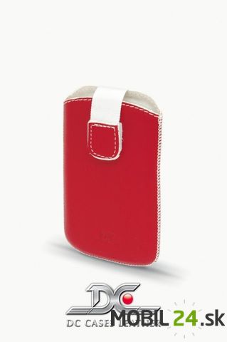 Puzdro na Blackberry 9700 kožené DC Protect Montone červené s bielym šitím