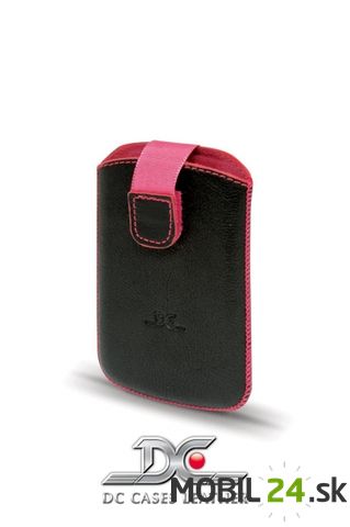 Puzdro na Blackberry 9700 kožené DC Protect Montone čierne s ružovým šitím