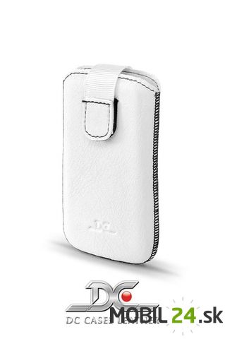 Puzdro na iPhone 4/4s kožené DC Protect Montone biele s čiernym šitím