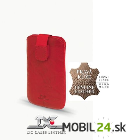 Púzdro kožené DC Protect Washed veľkosť iPhone 4/4s červené