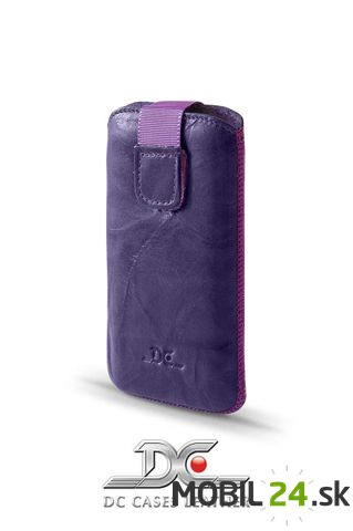Púzdro kožené DC Protect Washed veľkosť iPhone 4/4s fialové