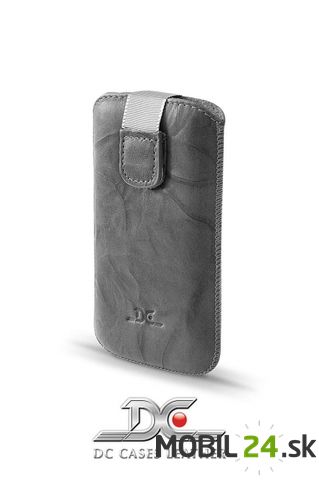 Púzdro kožené DC Protect Washed veľkosť iPhone 4/4s šedé
