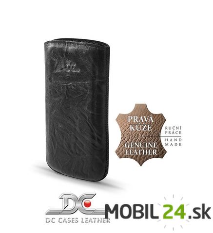Púzdro kožené DC Slide Washed veľkosť Nokia 6300 čierne