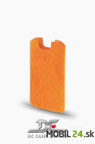 Púzdro kožené DC Slim Washed veľkosť iPhone 4/4s oranžové