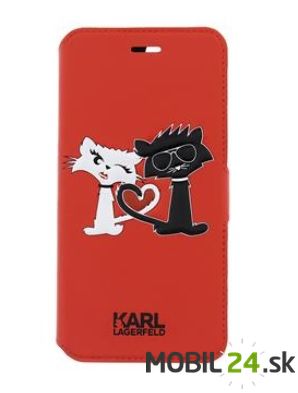Puzdro na iPhone 5/5S/5SE červené Karl Lagerfeld