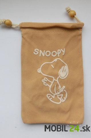 Puzdro na mobil béžové Snoopy