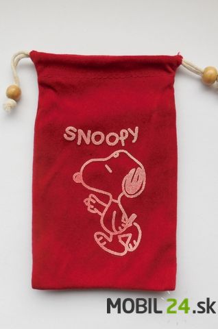 Puzdro na mobil červené Snoopy