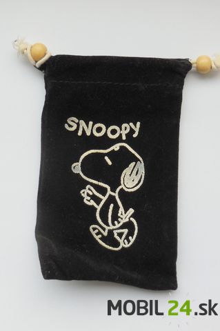 Puzdro na mobil čierne Snoopy