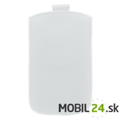 Púzdro na mobil iPhone 4G (552) biele pravá koža