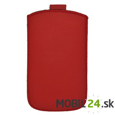 Púzdro na mobil iPhone 4G (555) červené pravá koža
