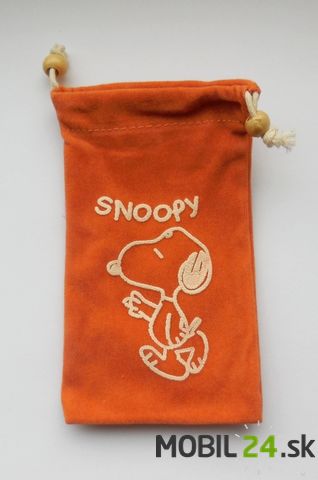 Puzdro na mobil oranžové Snoopy