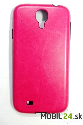 Puzdro Samsung Galaxy S4 i9500 ružové gumené koženka