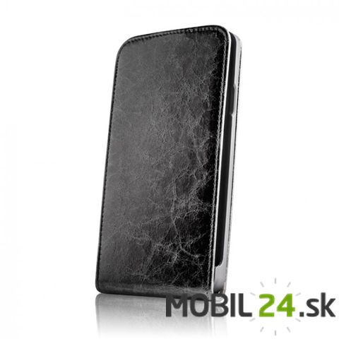 Puzdro na Samsung S4 mini čierne kožené
