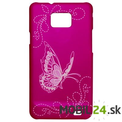 Púzdro plastové Samsung S II i9100 20 ružové s motýľom