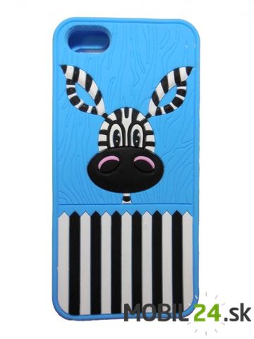 Puzdro pre iPhone 5/5S/SE zebra modrá