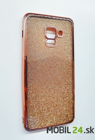 Puzdro Samsung A5 2018/A8 2018 glitter ružovo zlaté