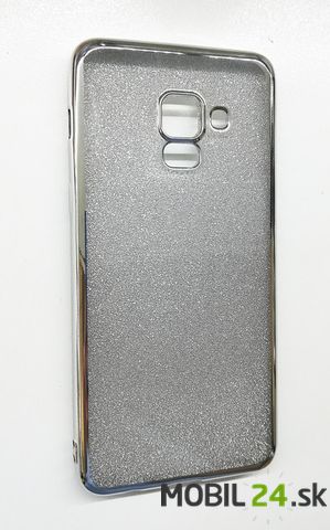 Puzdro Samsung A5 2018/A8 2018 glitter strieborné