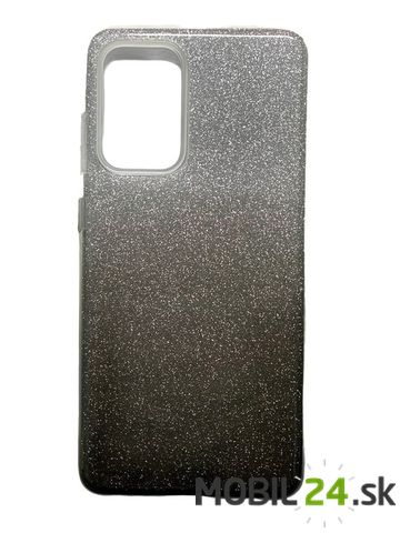 Puzdro Samsung A72 5G trblietavé čierno strieborné