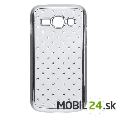 Púzdro Samsung Galaxy Ace 3 S7270 plastové zadné biele s kamienkami