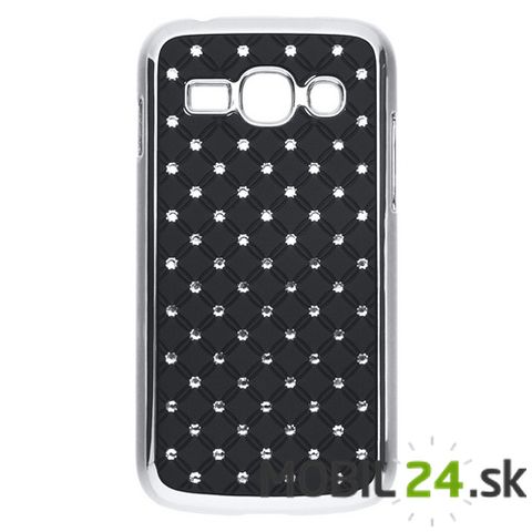 Púzdro Samsung Galaxy Ace 3 S7270 plastové zadné čierne s kamienkami
