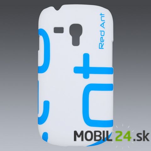 Puzdro Samsung Galaxy S3 mini plastové zadné biele s modrou potlačou