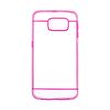 Puzdro Samsung Galaxy S6 plastové priehľadné, ružový rám