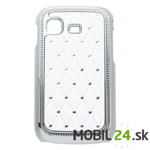 Puzdro Samsung Star 3 (S5222) plastové zadné biele s kamienkami
