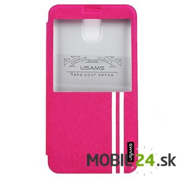 Puzdro pre Samsung Galaxy Note 3 ružové s pásmi US