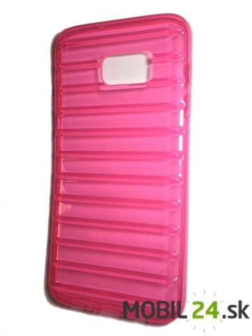 Puzdro na Samsung S7 edge ružové pásiky