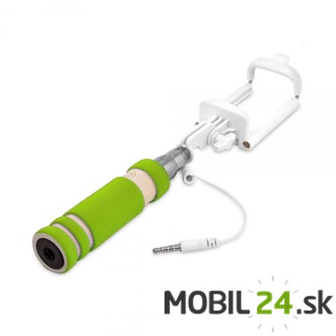 Selfie tyč (monopod) MINI zelená s audio káblom