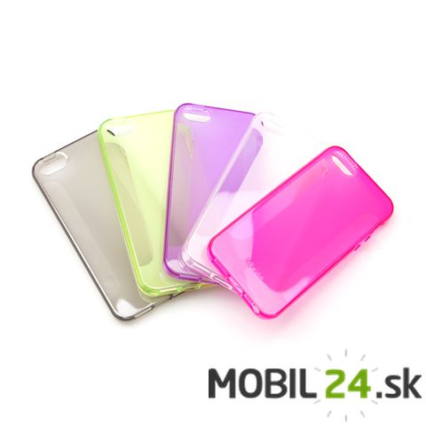 Silikónové púzdro iPhone 5/5S/SE fialové matné KS