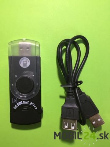 USB čítačka pamäťových kariet čierna
